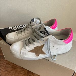 Golden goose superstar pink suede sneakers